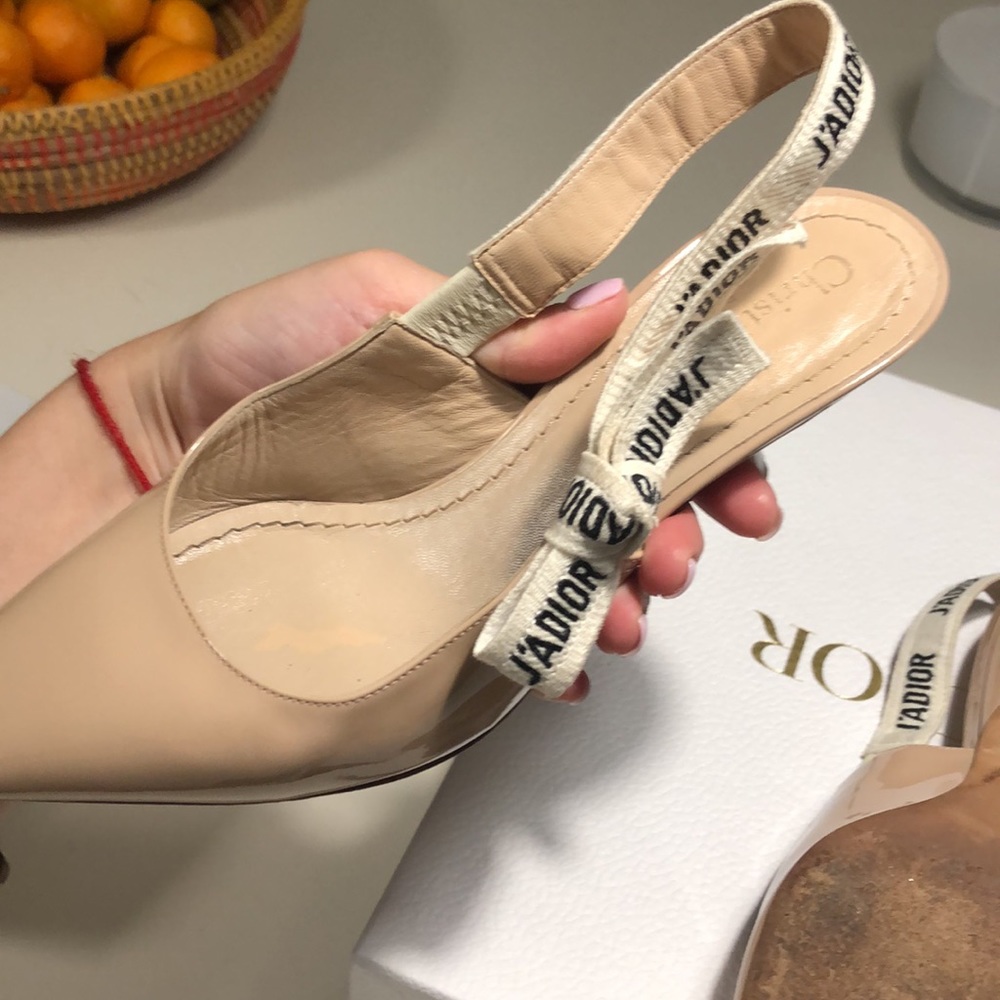 Gently worn J’ADior Patient leather slingback kitten heels size 36 - Picture 6 of 8